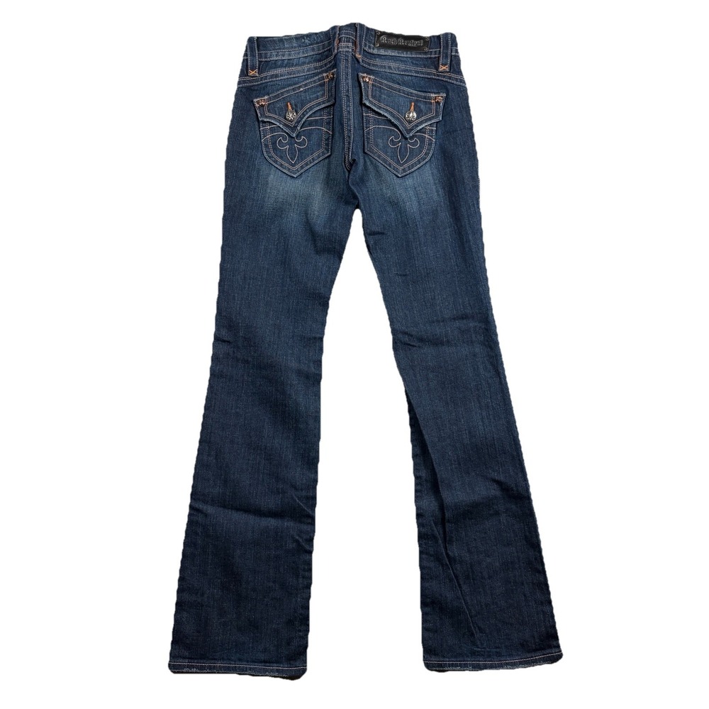 Rock Revival Jeans Womens 30 Blue Low Rise Gwen Boot Dark Wash Stretchy Western - Picture 2 of 11